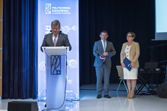 Od lewej: prof. P. Koszelnik, prof. PRz B. Miller, prof. PRz I. Włoch,